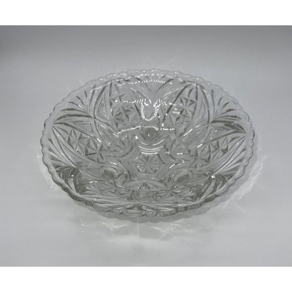 Beautiful Anchor Hocking Clear Pressed Glass #AHC26 3-Toed Footed Bowl - Picture 3 of 7
